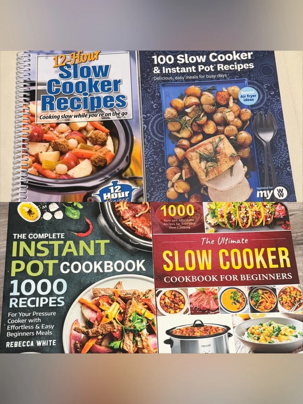 Slow Cooker & Instant Pot Recipe Cookbooks Bundle of 4